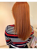 *オレンジカラー*艶ストレート*