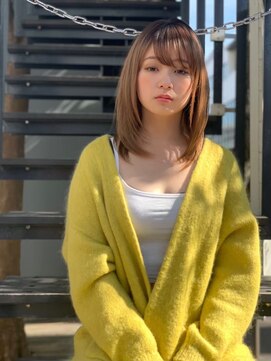 ケアリー 調布(Carelly) 大人かわいい前髪セシルカットココアブラウンフリンジウェーブ