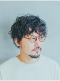 メンズスパイラルパーマ/ダークアッシュ
