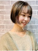 切りっぱなしボブ__丸みショートボブ__ミニボブ__レイヤーカット