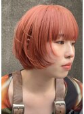 前上がりボブ　オレンジベージュ