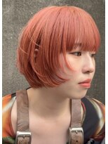 ピークアブー 銀座並木通り(PEEK-A-BOO) 前上がりボブ　オレンジベージュ