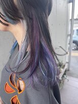 アチーブ ヘア デザイン(achieve hair design)&nbsp;寒色系デザインカラーダブルカラー×レイヤーカットクラゲヘアー