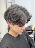 《Agu hair石垣》センターパート緩めシャドウパーマスタイル