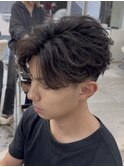 熊本フェザーパーマ メンズショート ツイストスパイラルパーマ 