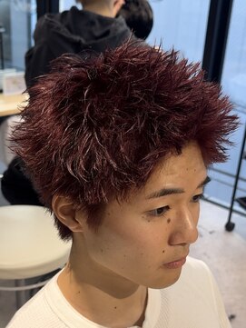 エデアンルクラ 下通(EDEAN Leclat) 熊本 スパイキーショート パーマ 短髪 アップバング MEN'S HAIR