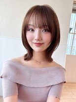 アフロート ディル(AFLOAT D'L)&nbsp;顔周りの似合わせカットとダークアッシュカラーが可愛い