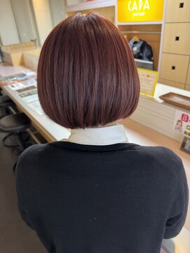 キャパジャストヘアー(CAPA just hair) 艶感レッドブラウン×まとまりボブ