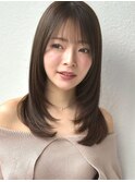 ミディアムレイヤー/ミルクブラウン/春カラー20代30代p北浦和