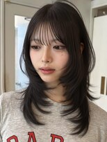 ライン(LINE) 韓国風/レイヤー/前髪カット/オリーブ/透明感/ハッシュカット