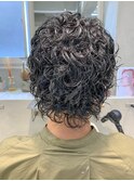 しっかりパーマ、ソフトウルフ、メンズスタイル
