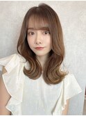 大人かわいいミディアム/ショコラベージュ/似合わせカット