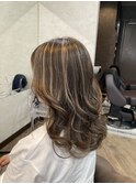 大人女性似合わせカット+白髪ぼかしハイライト+トリートメント