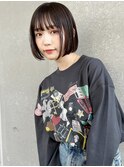 小顔★ショート/ボブ/前髪カット×黒髪/ブリーチなし/黒染め