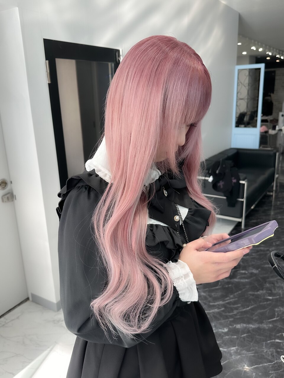 ホワイトピンク#シールエクステ#韓国#エアリーロング#美髪宇都宮