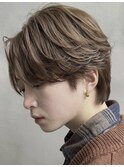 センターパート/ジェンダーレス/韓国/ベージュ