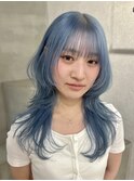 ブルーカラー/姫カットレイヤー/クラゲヘアー/レイヤーカット
