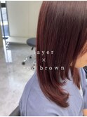 レイヤー×レッドブラウン【ブリーチなしカラー/中野美容室】