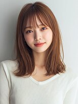 リアン 横須賀中央店(Lien)&nbsp;ミディアムヘア ミルクティーベージュ 前髪カット 髪質改善 20代