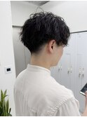 スパイキーショート/波巻きパーマ/サーフカール/メンズ/フェード