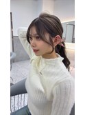 ベージュカラー/透明感カラー/レイヤーカット/韓国ヘア/顔周り