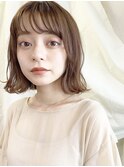 【20/30/40代】大人女性向け☆ナチュラルことりベージュボブ