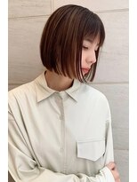 ヌイ 横浜(nui)&nbsp;ぱつっとミニボブ _フリンジウェーブココアブラウン前髪