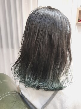 ブルー(BLUE) 【Blue】#カーキグレージュ #グラデーション#裾カラー