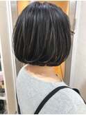 アッシュグレー_クールショート ピンクグレージュ ボブルフ
