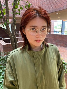 ノラ シブヤ(NORA) ウルフカット　ウルフボブ　オレンジベージュ