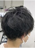 MEN'S HAIR  センターパート　ツイストスパイラル　コンマヘア