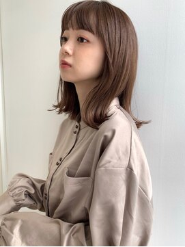 コート 表参道(Cote) くびれミディ★斜めバング/グレージュカラー/シルキーベージュ