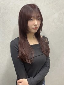 フレーム 博多店(FRAME) ルビーレッドブラウン顔まわりウルフレイヤー【福岡/博多】