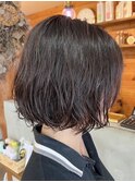 ボブ/ミニボブ/パーマ/ナチュラルパーマ/ニュアンスパーマ