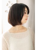 透けバンググレーベージュウェットヘア丸みボブY大宮30代40代