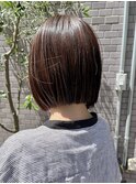透明感ツヤ髪暗めカラー/小顔切りっぱなしボブ/Lumi2横浜