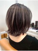 くびれボブ細めハイライトスモーキーカラー本厚木20代～50代