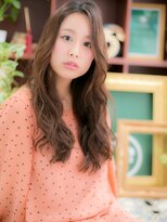 カバーヘア イヴ 戸頭店(COVER HAIR EVE)&nbsp;センターパートかきあげ前髪なみなみウェーブc5戸頭20代30代40代