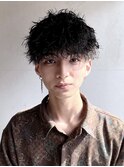 ツイストスパイラルパーマ×メンズツーブロックマッシュ