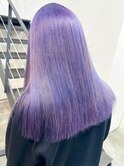 ラベンダー　ペールパープル　艶髪ハイトーン　セミロング
