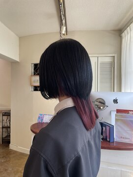ヘアラウンジ アンリオ(hair lounge an rio) ツートンカラー　ブラック×レッド