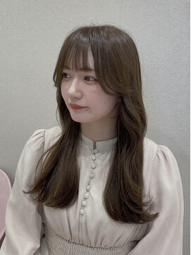 ネウィ/ジャム 三宮(newi/JAM) くすみブルー/かきあげバング/ロングレイヤー