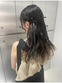 【新宿駅/新宿三丁目/ヘアセット/ねじりハーフツイン】