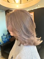 ヘアメイク フォックス 錦店(hair make FOX)&nbsp;透明感/ダブルカラー/ミディアム/外国人風/ミルクティーベージュ