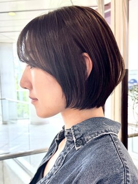 ソワネ 表参道(soigne) 表参道髪質改善カラーウルフショートカットベージュアッシュ40代