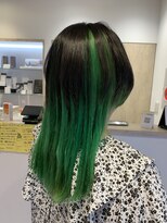 ルルバイアズール 草加店(LULU by azule)&nbsp;インナーカラー、グリーン、エメラルドグリーン【草加】