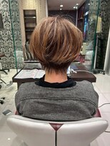 アース 栄店(HAIR&MAKE EARTH) earthショートレイヤーボブミルクティー丸みショートボブ