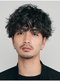 原宿スパイラルパーマメンズカットラウンドマッシュメンズパーマ