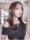 韓国レイヤー顔周りカット透明感カラー髪質改善艶髪シースルー