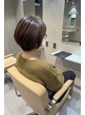 30代40代50代絶壁解消ひし形白髪ぼかし大人ショートボブ